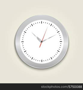 Round office clock on wall