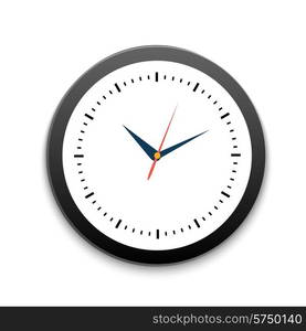 Round office clock on wall