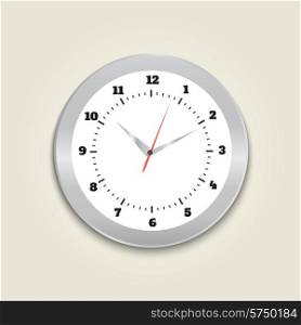 Round office clock on wall
