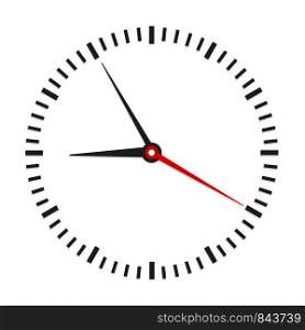 Round office clock on white, stock vector illustration