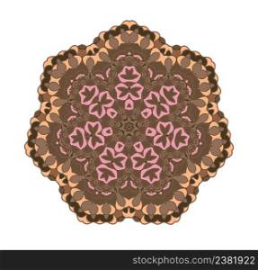 Round ornament pattern. Hand drawn vector background.. Vintage mandala art