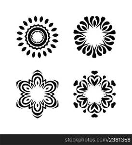 Round ornament pattern set. Geometric ornament made in vector.. Oriental vector pattern set