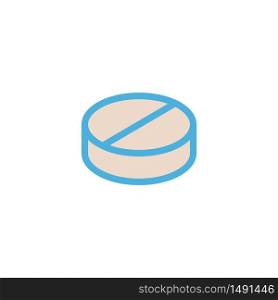Round Pill icon vector logo design trendy illustration template signage flat symbol