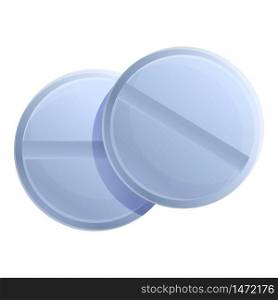 Round pills icon. Cartoon of round pills vector icon for web design isolated on white background. Round pills icon, cartoon style