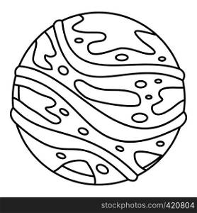 Round planet icon. Outline illustration of round planet vector icon for web. Round planet icon, outline style