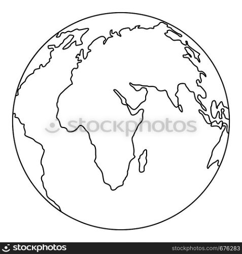 Round planet icon. Outline illustration of round planet vector icon for web. Round planet icon, outline style.