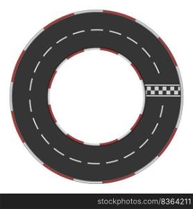 Round racetrack icon cartoon vector. Car race. Top view. Round racetrack icon cartoon vector. Car race