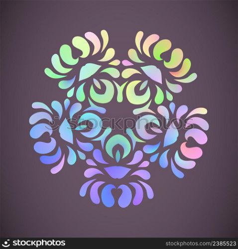 Round rainbow gradient vector mandalas. Floral mandala zentangle art. Watercolor pastel mandala texture. Vector hand drawn rainbow doodle mandala. Pastel rainbow mandala with floral patterns.