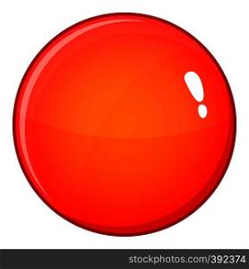 Round red button icon. Cartoon illustration of round red button vector icon for web. Round red button icon, cartoon style