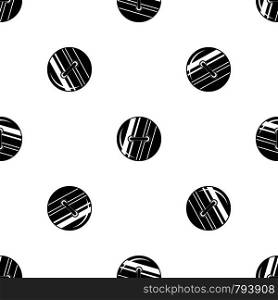 Round sewn button pattern repeat seamless in black color for any design. Vector geometric illustration. Round sewn button pattern seamless black