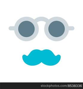 Round shape spectacles with mustache isolated on a white background