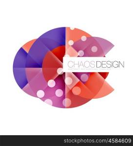 Round shapes, vector circle banner with sample text