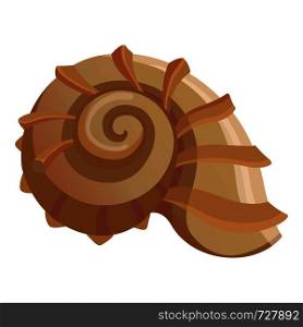 Round shell icon. Cartoon illustration of round shell vector icon for web. Round shell icon, cartoon style