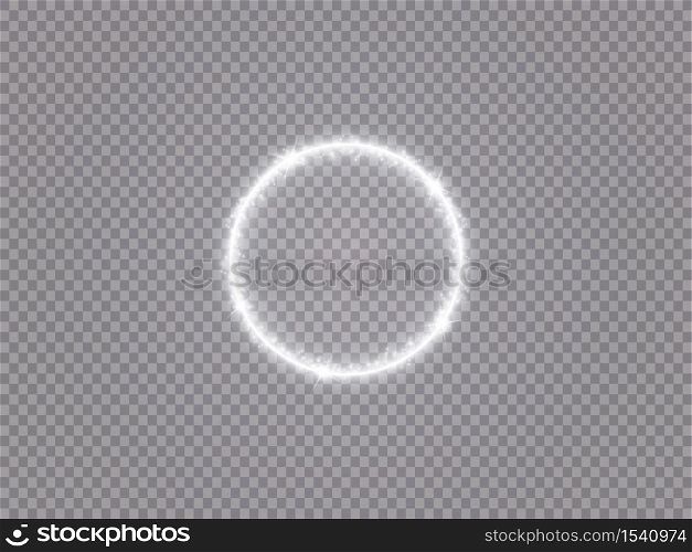 Round shiny frame background with lights. Abstract luxury light ring. Vector illustration.. Round shiny frame background with lights. Abstract luxury light ring. Vector illustration