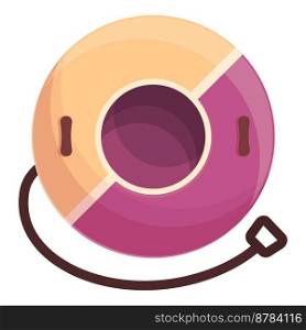 Round snow tube icon cartoon vector. Winter tubing. Vacation activity. Round snow tube icon cartoon vector. Winter tubing