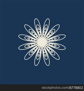Round snowflake dark background in abstract style banner poster. Abstract design template. Beautiful pattern for decorative design. Celebration christmas vector background.. round snowflake on a dark blue background