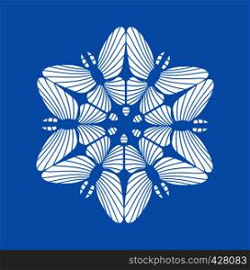Round snowflake icon. Simple illustration of round snowflake vector icon for web. Round snowflake icon, simple style
