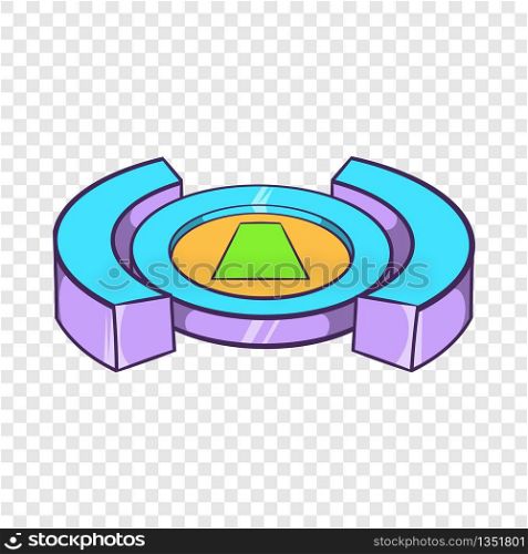Round soccer stadium icon in cartoon style isolated on background for any web design . Round soccer stadium icon, cartoon style