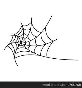 Round spiderweb icon. Outline illustration of round spiderweb vector icon for web. Round spiderweb icon, outline style