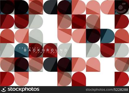 Round square geometric shapes on white, tile mosaic abstract background. Round square geometric shapes on white, tile mosaic abstract background. Vector artistic illustration for presentation, app wallpaper, banner or poster