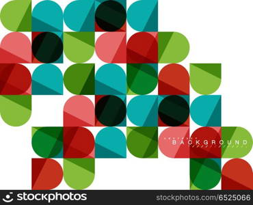 Round square geometric shapes on white, tile mosaic abstract background. Round square geometric shapes on white, tile mosaic abstract background. Vector artistic illustration for presentation, app wallpaper, banner or poster