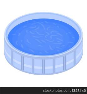 Round swimming pool icon. Isometric of round swimming pool vector icon for web design isolated on white background. Round swimming pool icon, isometric style