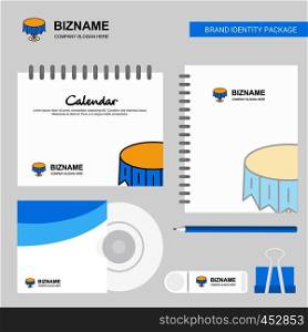Round table Logo, Calendar Template, CD Cover, Diary and USB Brand Stationary Package Design Vector Template
