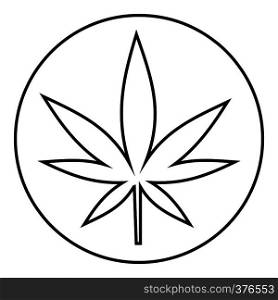 Round tablet marijuana icon. Outline illustration of round tablet marijuana vector icon for web. Round tablet marijuana icon, outline style