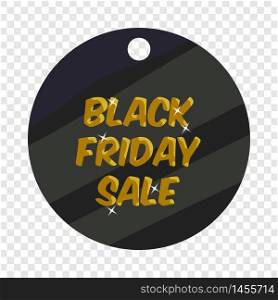 Round tag black friday sale icon. Cartoon illustration of round tag black friday sale vector icon for web. Round tag black friday sale icon, cartoon style