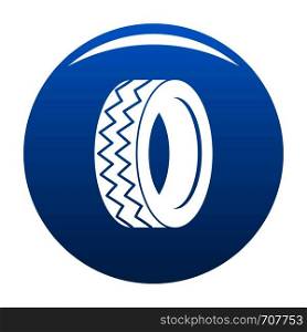 Round tire icon vector blue circle isolated on white background . Round tire icon blue vector