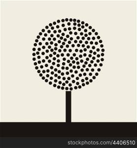 Round tree. Round tree from balls. A vector illustration