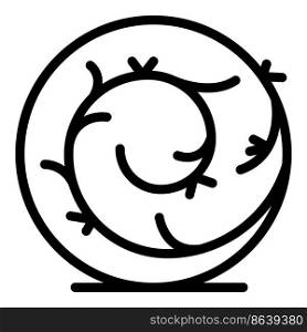 Round tumbleweed icon outline vector. Desert ball. Wind bush. Round tumbleweed icon outline vector. Desert ball
