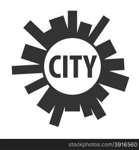 Round vector logo city of the planet