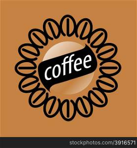 Round vector logo coffee beans