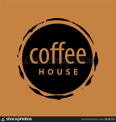 round vector logo imprint of coffee