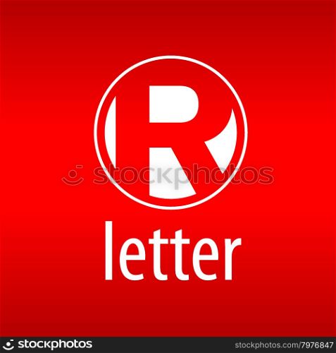 Round vector logo letter R on a red background
