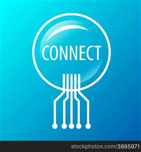 Round vector logo network connection