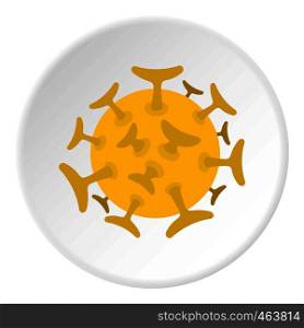 Round viral bacteria icon in flat circle isolated vector illustration for web. Round viral bacteria icon circle