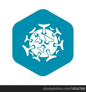 Round viral bacteria icon. Simple illustration of round viral bacteria vector icon for web. Round viral bacteria icon, simple style