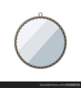round wall mirror cartoon. glass empty, reflection apartment, luxury house round wall mirror sign. isolated symbol vector illustration. round wall mirror cartoon vector illustration
