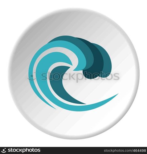 Round wave icon in flat circle isolated vector illustration for web. Round wave icon circle