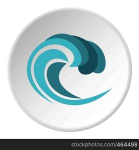 Round wave icon in flat circle isolated vector illustration for web. Round wave icon circle