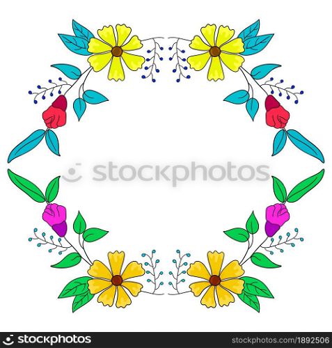 round wreath decoration frame. decoration doodle drawing