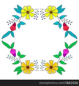 round wreath decoration frame. decoration doodle drawing