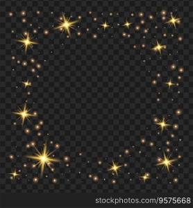 Round yellow glow light effect stars bursts vector image