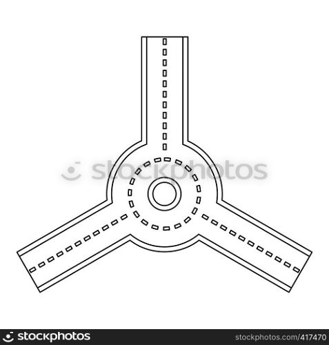 Roundabout icon. Outline illustration of roundabout vector icon for web. Roundabout icon , outline style