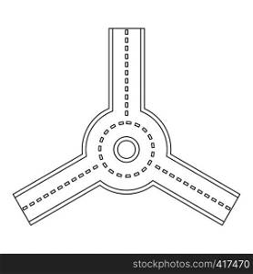 Roundabout icon. Outline illustration of roundabout vector icon for web. Roundabout icon , outline style