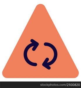 Roundabout with clockwise arrows on a triangular board