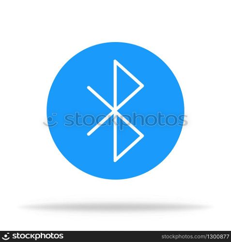 Rounded bluetooth icon in blue circle. Rounded icon. Vector EPS 10