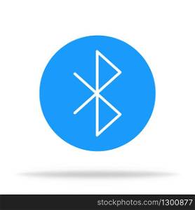 Rounded bluetooth icon in blue circle. Rounded icon. Vector EPS 10